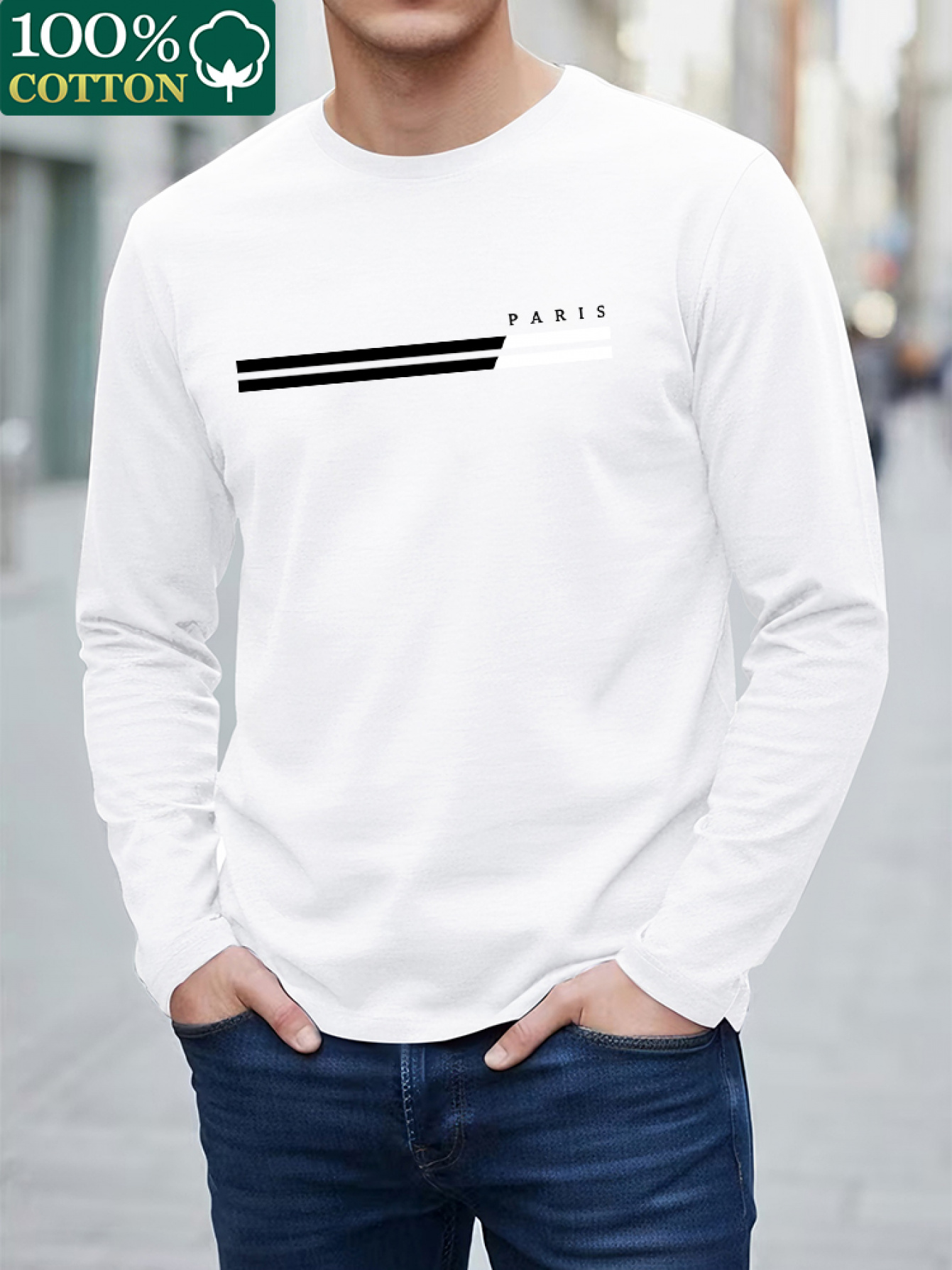 Camiseta de manga larga para h - Undershirt Crew Neck reseña y precio
